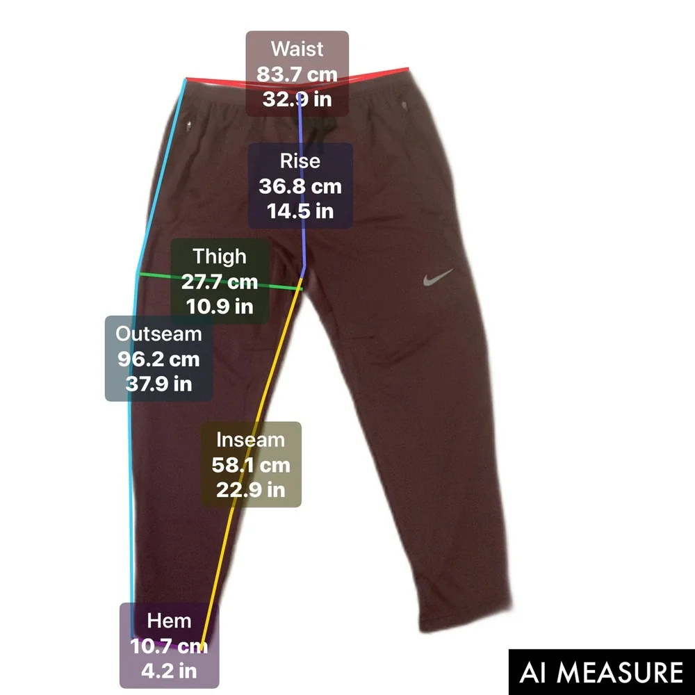 Nike Stride Running Pants Mens L Burgundy  With Tags Dri-FIT Tapered 23in Inseam